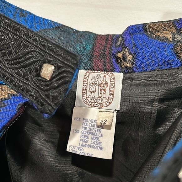 Vintage Hammerschmid Trachten Wool Folk Art Print Women Skirt Size 42 Medium - Picture 9 of 10
